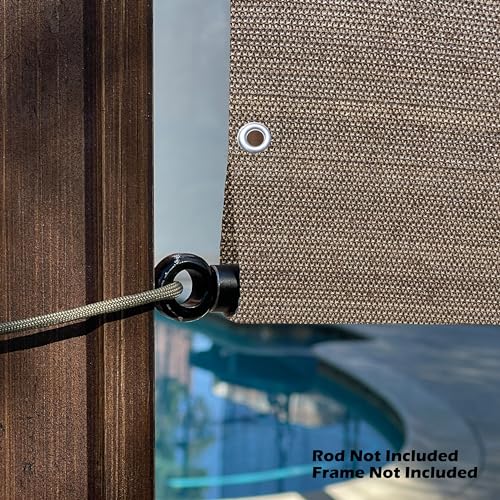 Alion Home Custom HDPE Permeable Canopy Sun Shade Cover Replacement with Rod Pockets for Pergola (16' x 8', Walnut) by Alion Home - Used condition - Image 2