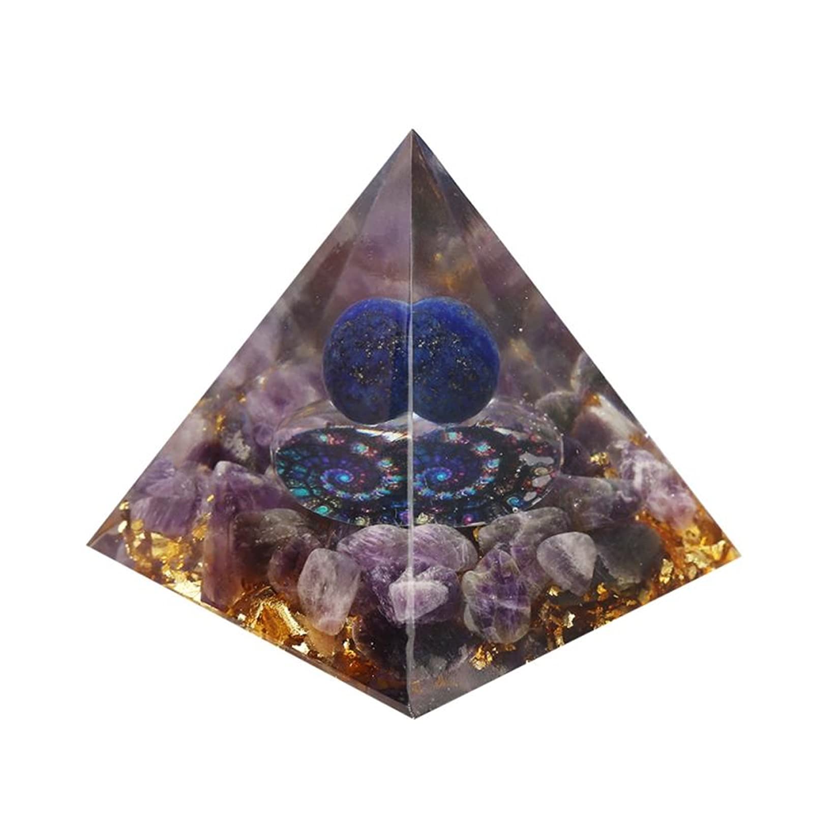 Anti-stress naturel avec la pyramide d'olivine et oeil de tigre pour le calme
