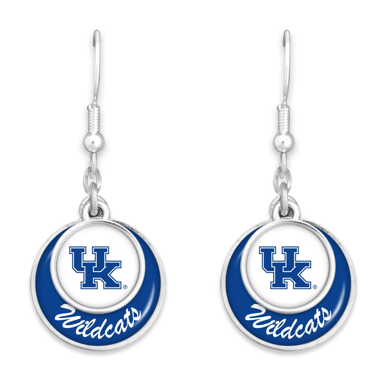 Kentucky Wildcats Stacked Disk Earrings Jewelry Gift Licensed UK