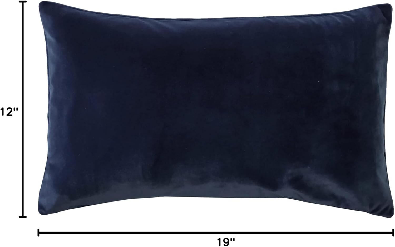 Castello Velvet Throw Pillows, 12x20 Inch Rectangular, Complete Pillow - Cover & Polyfill Pillow Insert (15+ Colors) Midnight Blue