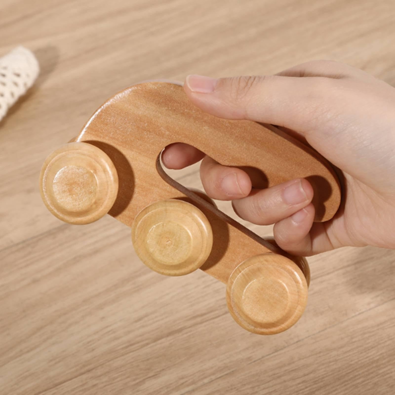 6 Rodillos de Masaje Manuales de Madera Portátiles para Relajar Los Músculos Del Cuerpo, Ideales para Viajes, La Oficina Y El Gimnasio, 5 piezas