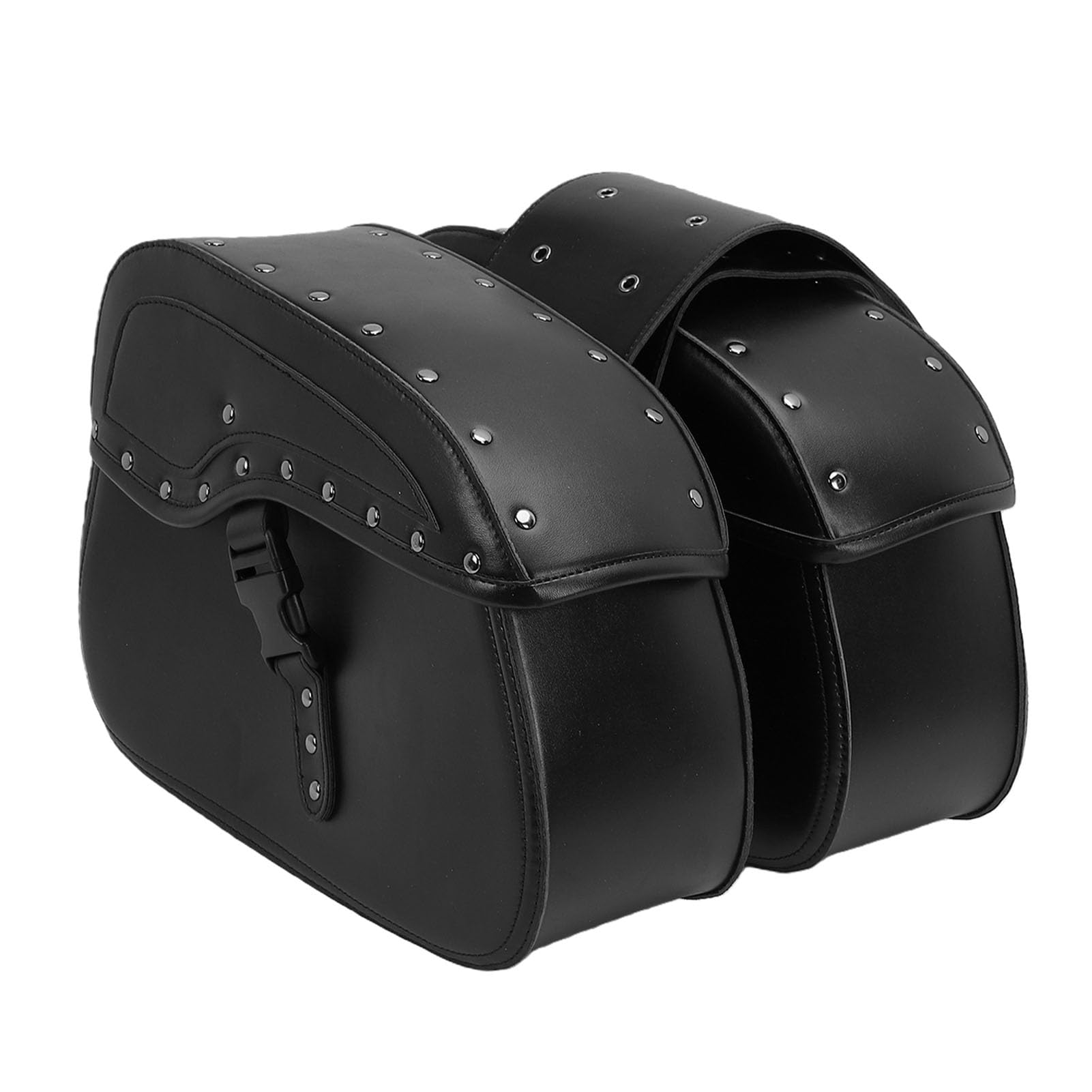 Akozon Borse Laterali per Moto Universali in Pelle PU Borse Laterali Impermeabili da 30 Litri con Design a Patta e Mantenimento della Forma per Softail V-Star Shadow