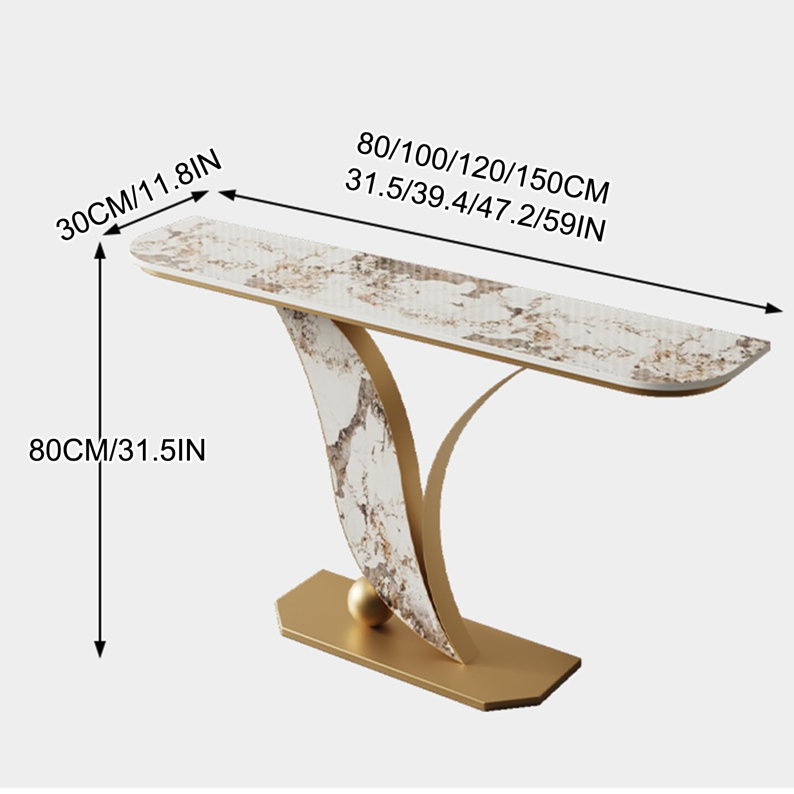 Mesa consola para recibidor, mesa estrecha para recibidor, mesa consola estrecha con estructura metálica, mesa auxiliar para sofá de estructura robusta y fiable, para espacios pequeños, pasillo, ves