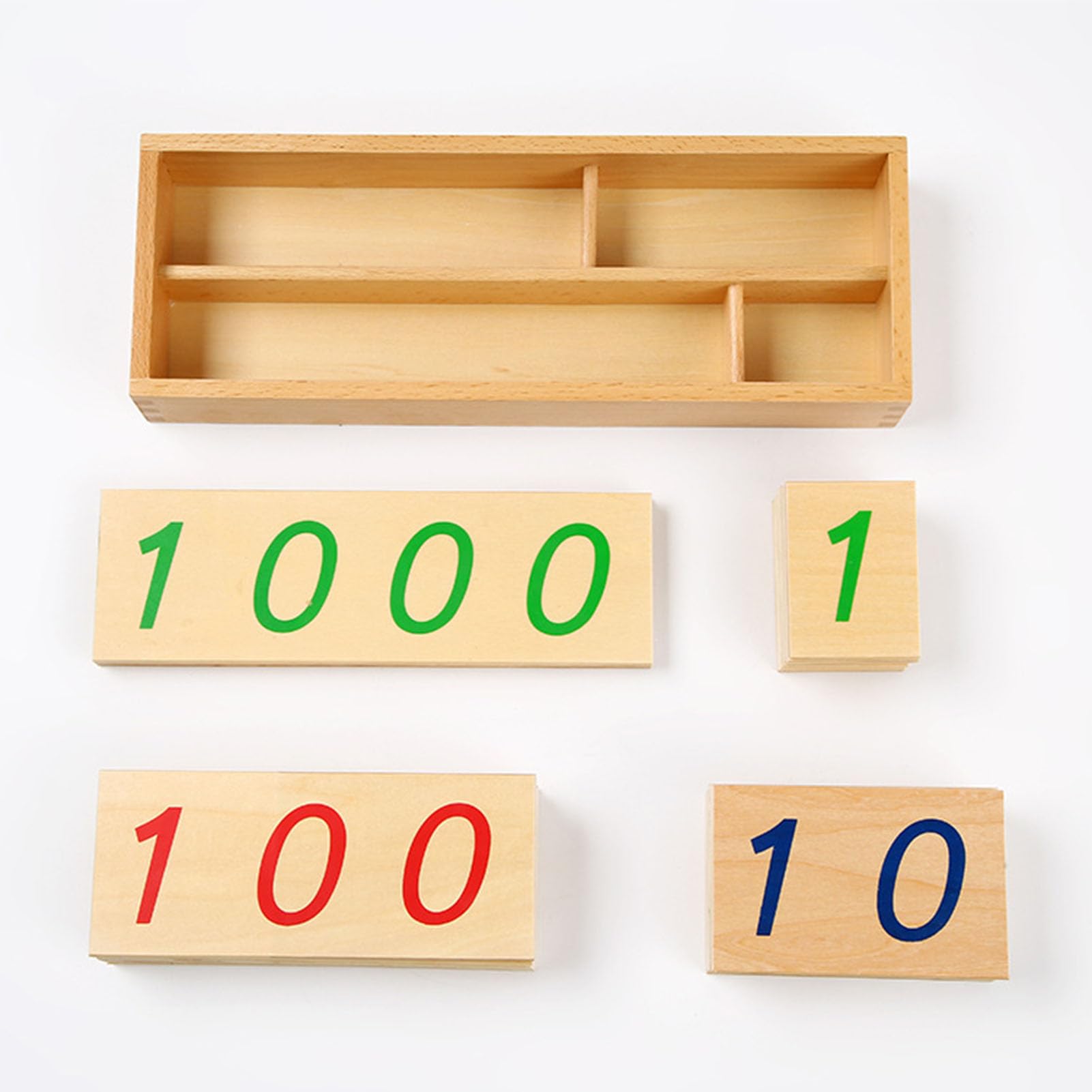 Zabawka Matematyczna Montessori Duże/Małe Karty Liczb 1-9000, Drewniane Materiały do Wczesnej Nauki Matematyki,Big