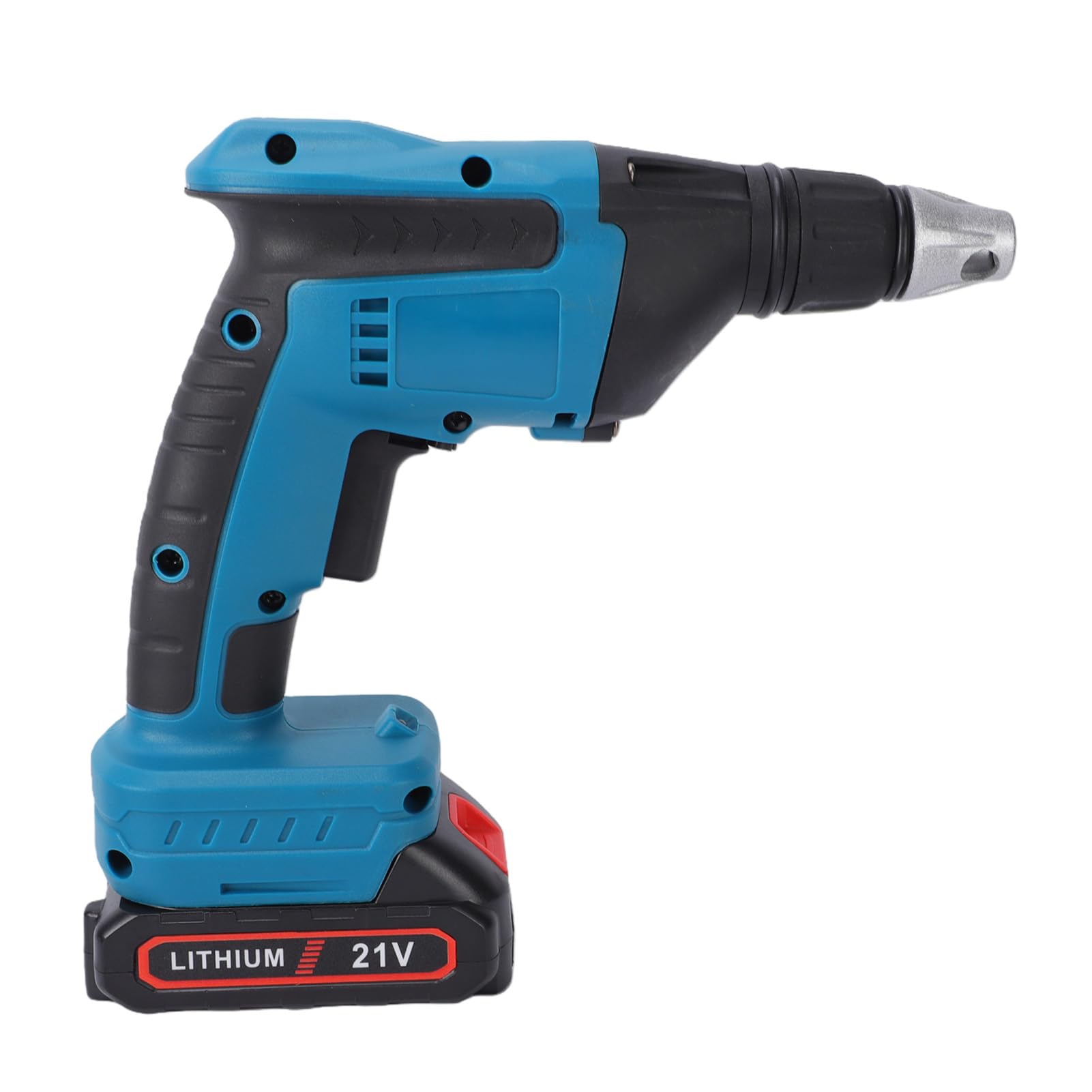 YWBL-WH Pistola Atornilladora Inalámbrica para Paneles de Yeso, Destornillador Eléctrico de 45 Nm de Torsión de 4200 RPM con Batería de 4000 MAh y Caja de Herramientas, para