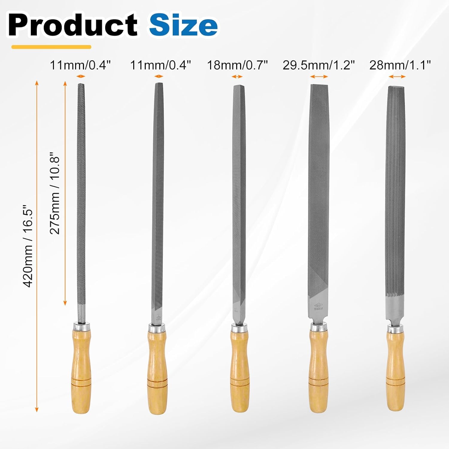 Juego De 5 Limas Metálicas: 12 Limas De Acero De Alto Carbono con Mangos De Madera para Lijado, Pulido Y Grabado De Precisión En Metal, Madera Y Piedra. Formas: Cuadrada, Gray 1