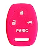 Rpkey Silicone Keyless Entry Remote Control Key Fob Cover Case protector Replacement Fit For Honda Accord Accord Crosstour CR-V Civic Element Pilot OUCG8D-380H-A N5F-S0084A N5F-A05TAA(Rose red)