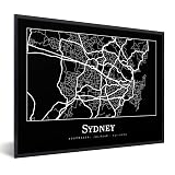 Poster Bilder Wanddeko Deko Wohnzimmer 40x30 cm Karte - Sydney - Stadtplan