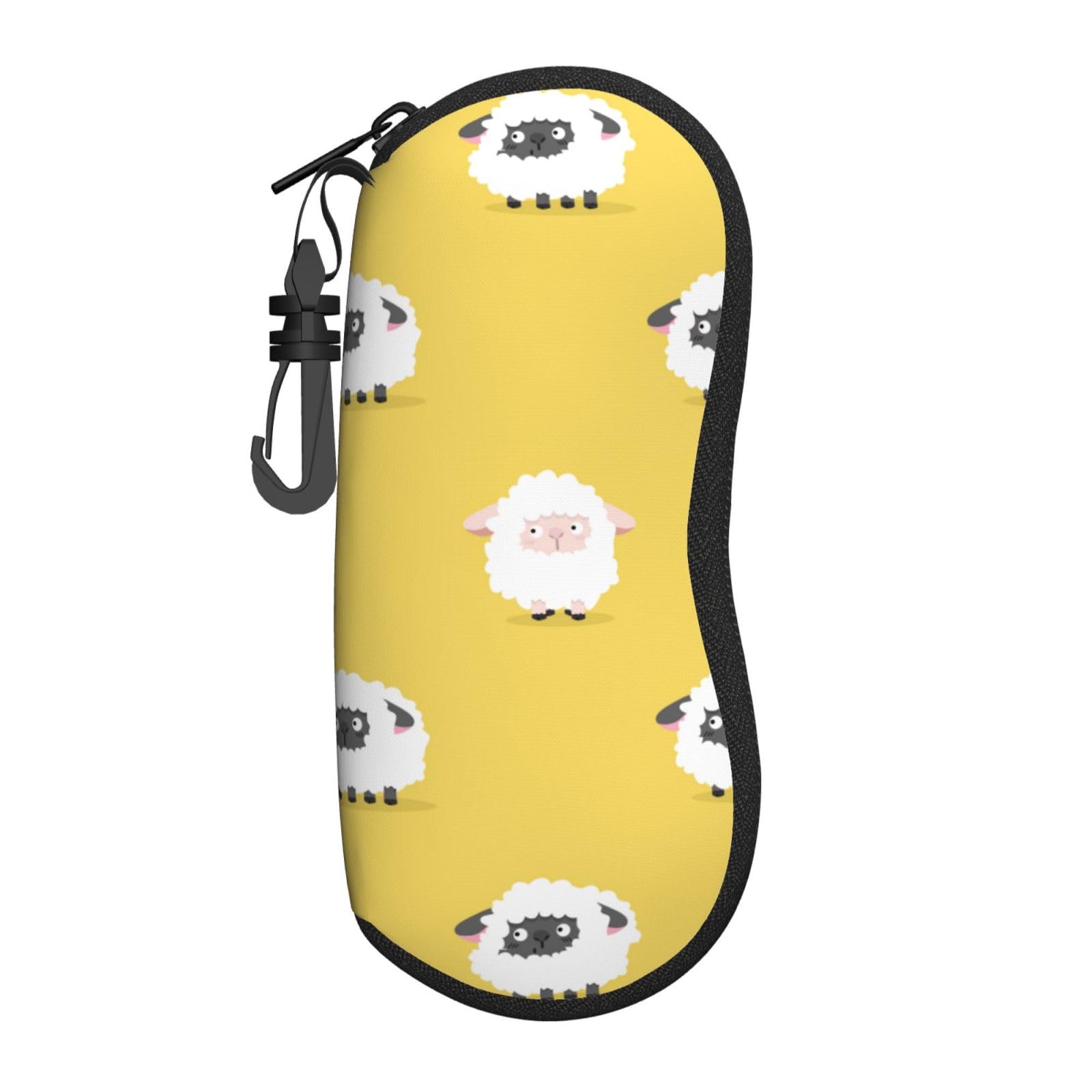 Hceaatb Glasses Case Cartoon Cute Yellow Soft Case Ultra Light Zipper Eyeglass Case With Belt Clip, Sunglasses Travel Pouch For Men Women