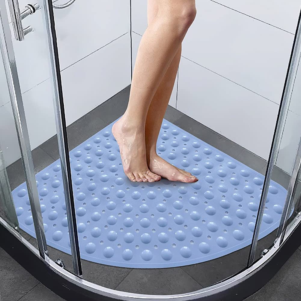 Tappetini da Bagno,tappetini da Doccia Antiscivolo Tappetino Doccia angolare, Tappetino Antiscivolo con Ventose for Doccia o Vasca da Bagno, Tappetino for Vasca da Bagno(White,54x54cm)
