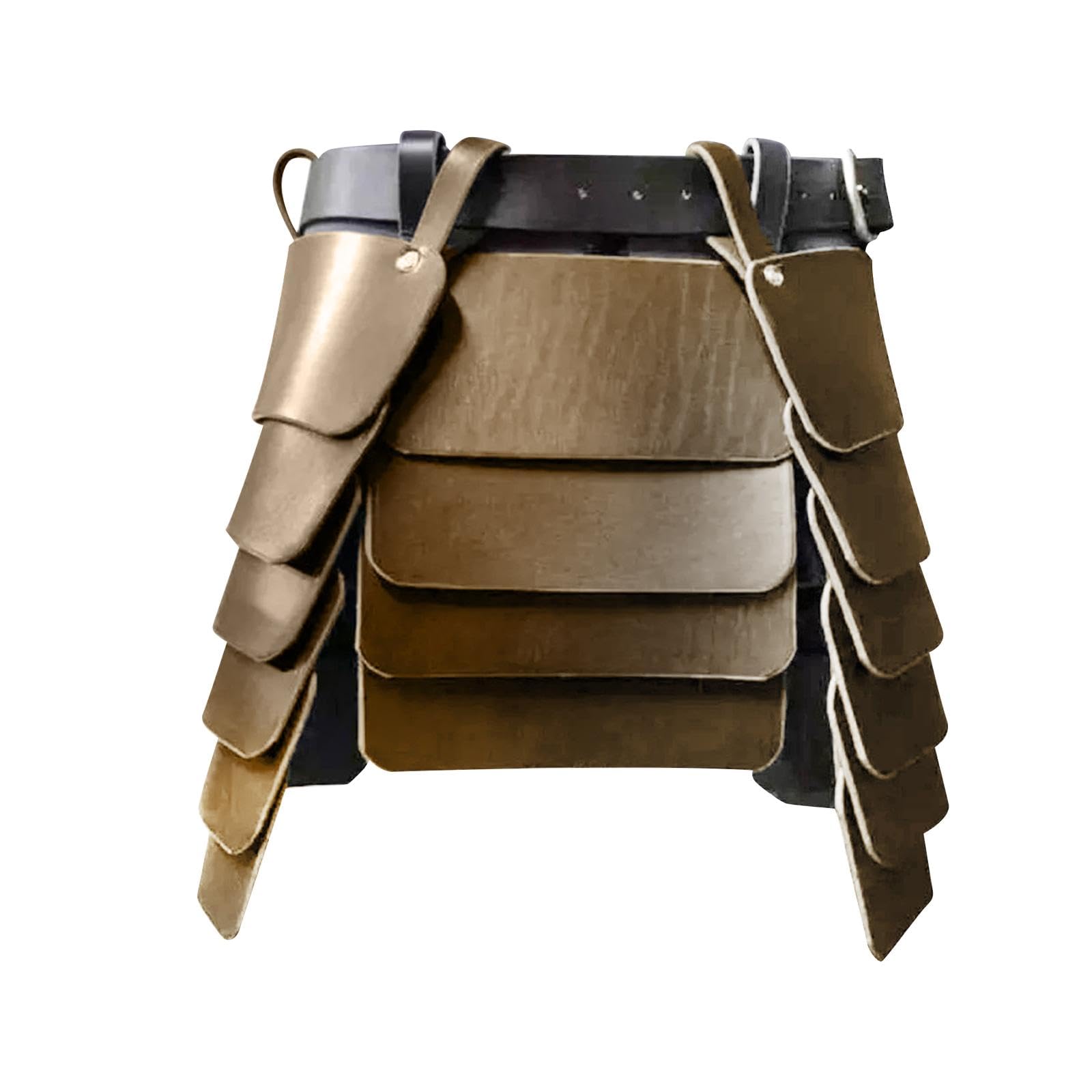 Colcolo Cinturón de de Cintura Estilo Romano Doble Cara para Vestuario de Caballero con Decoración Retro en Piel Sintética Adecuado para Actuaciones, marrón