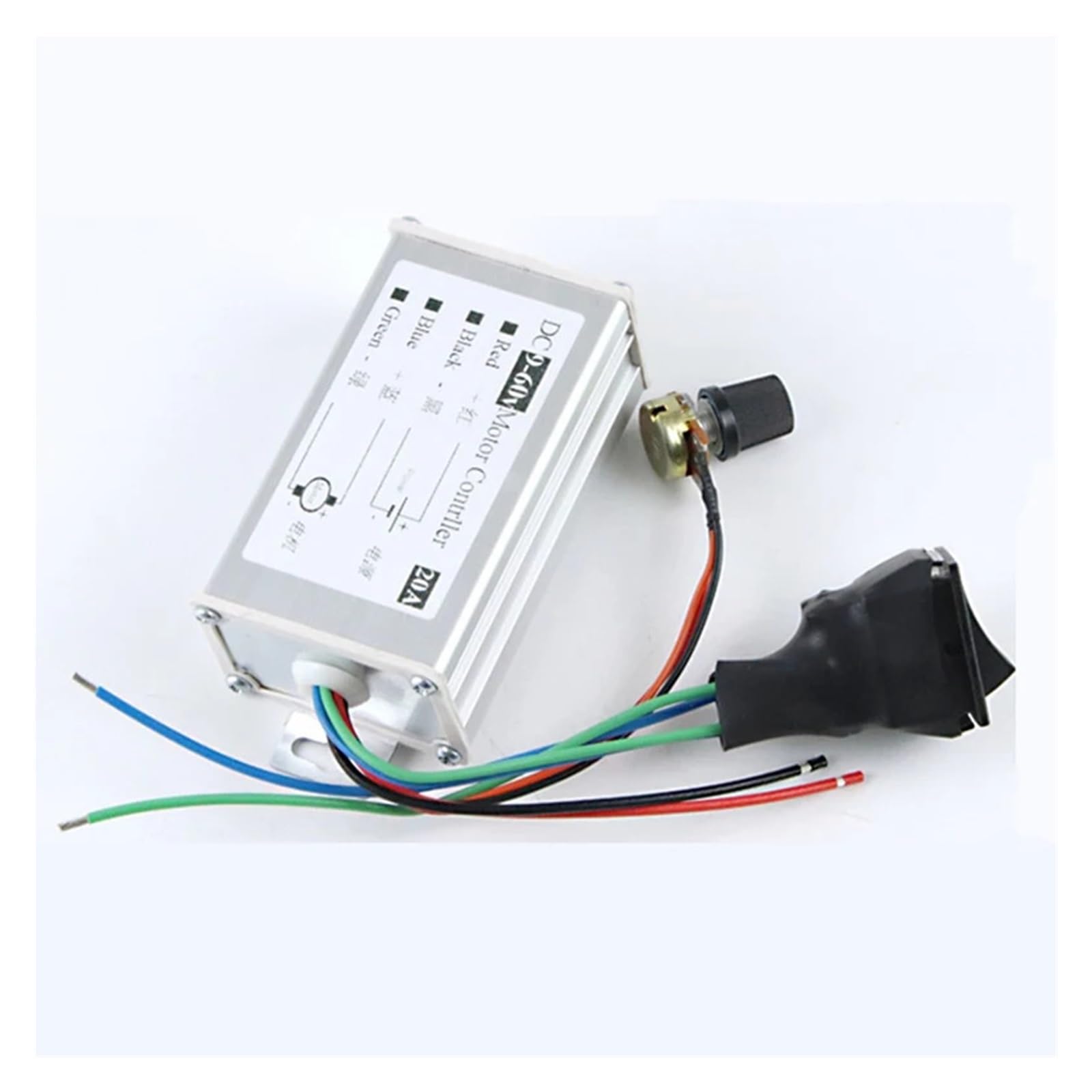 Controlador de velocidad de motor PLC DC de 20 A, 9 V, 12 V, 24 V, 60 V, PWM, de alta potencia, CW, CCW, CC