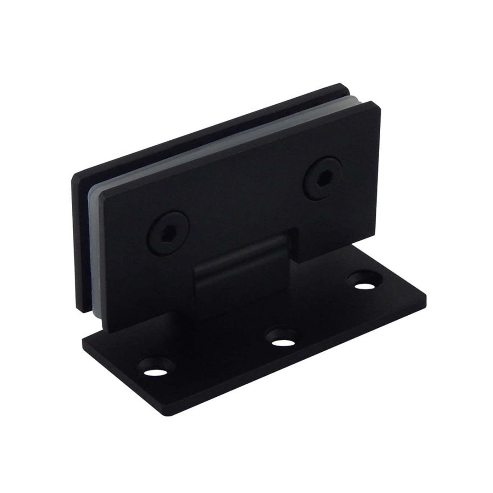 AUNANGLJSCS 1pc Glass Hinge 304 Stainless Steel Bathroom Door Frameless Cabinet Cupboard Black Folding
