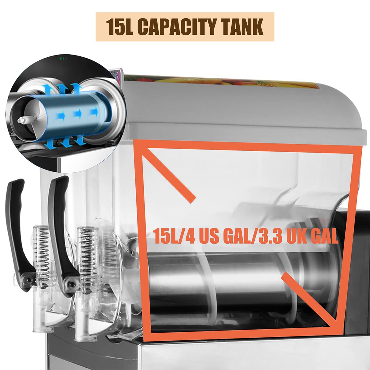 Amazon | スラッシュフローズンアイスドリンクスラッシュマシン、15L 