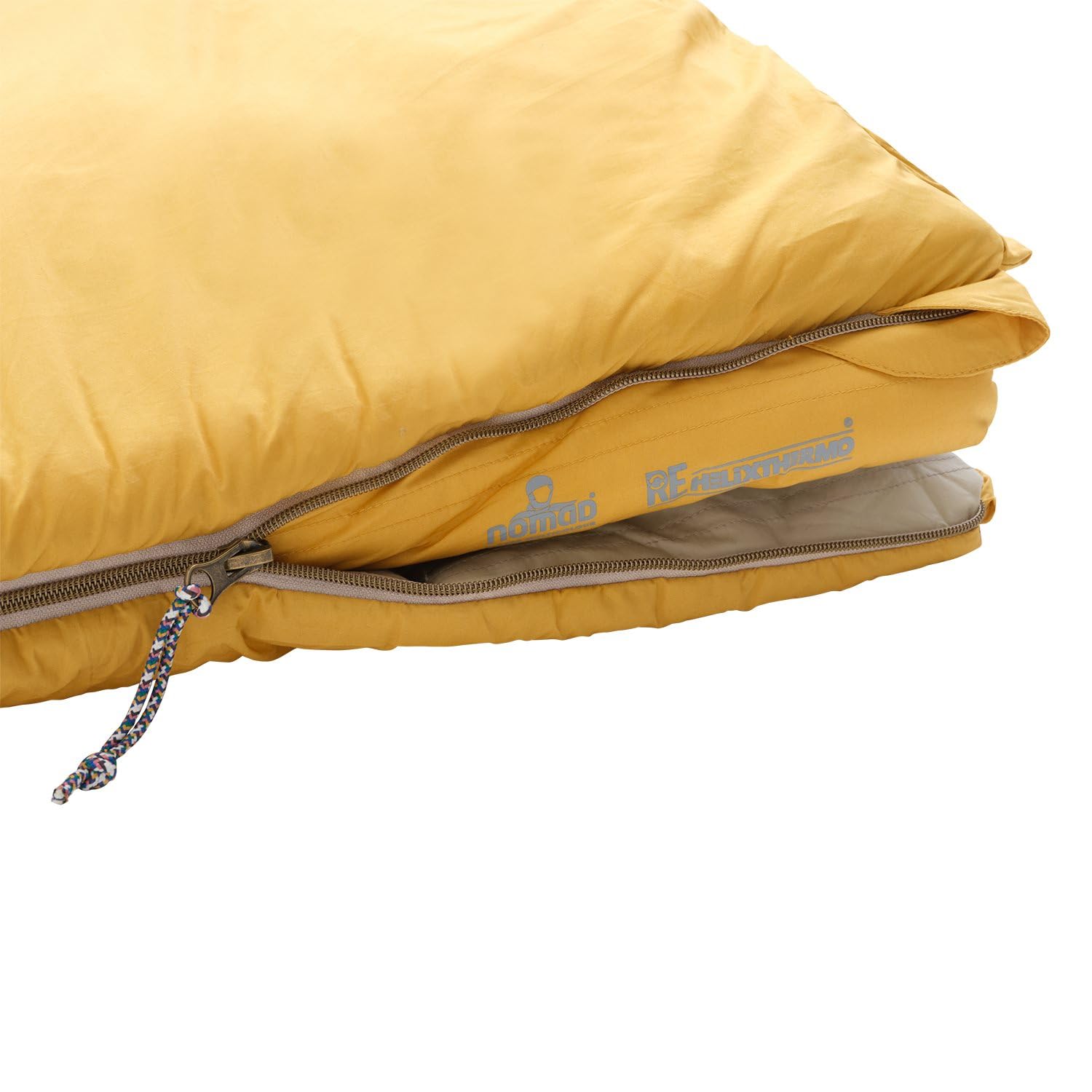 NOMAD® Blazer Multicolour Schlafsack | Reißverschluss linksseitig | Baumwolle | Gefütterter Zugluftschutz | Füllung aus recyceltem Polyester