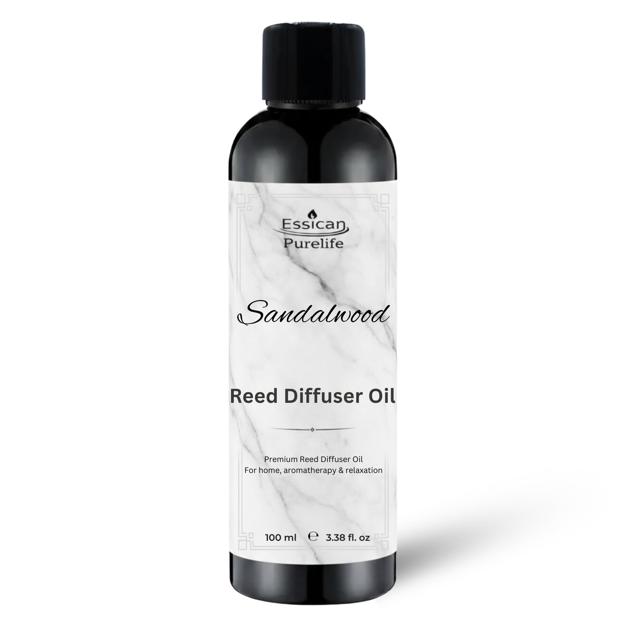 Essican Purelife Sandalwood Reed Diffuser Oil Refill 100ml, Luxury Oil Diffuser Refills, Aromatherapy Reed Diffusers for Home Refills, Oils Refill Diffusers for Home, Office & Car