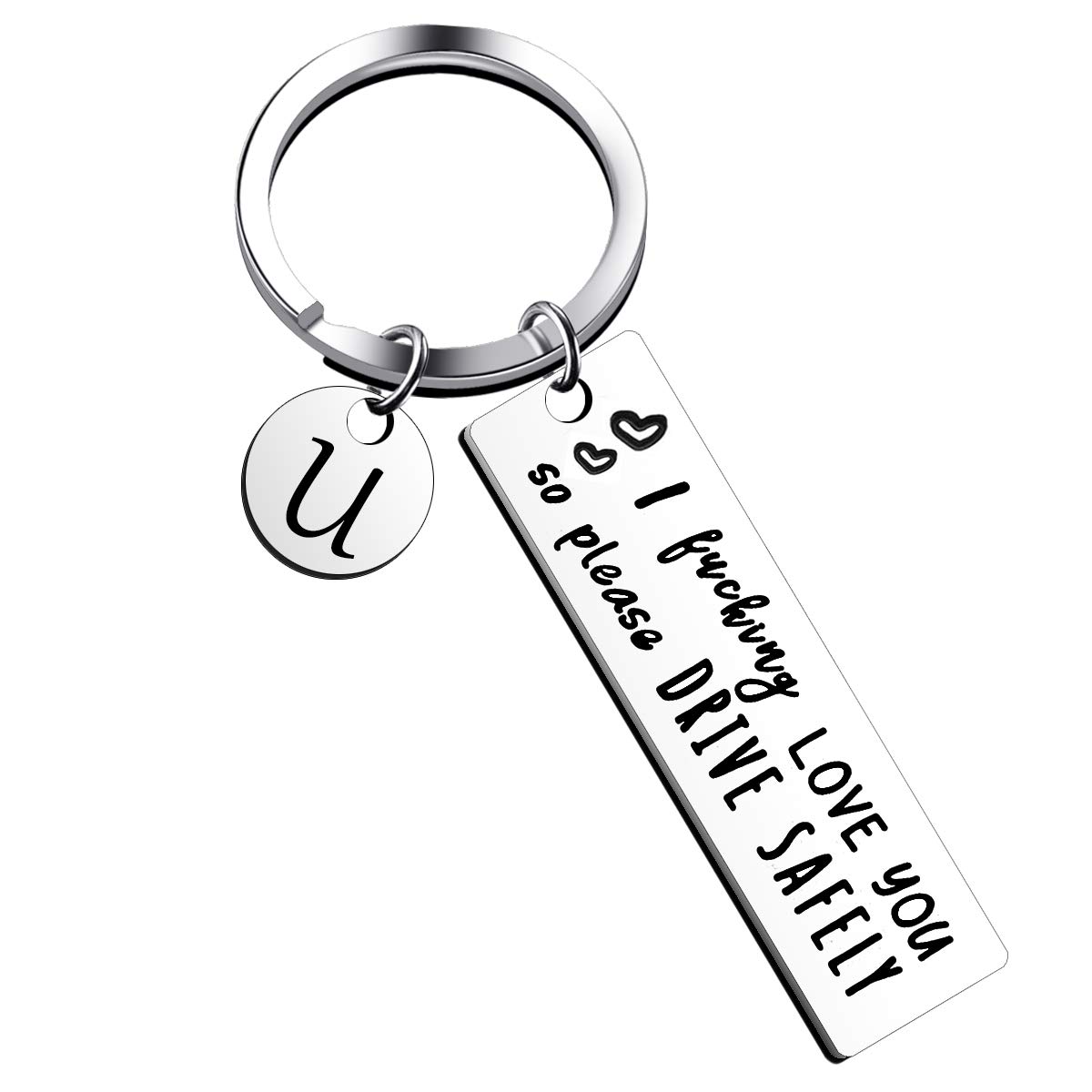 Father's Day Gifts Drive Safe 26 Letter Keychain for Husband Dad Boyfriend - - Medium