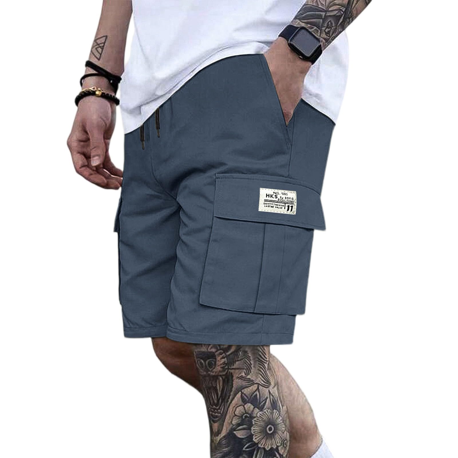 Générique Short Homme Cargo Leger Été Ete Travail Bermuda Cargo Homme Militaire Randonnée Tactique Baggy avec Poche