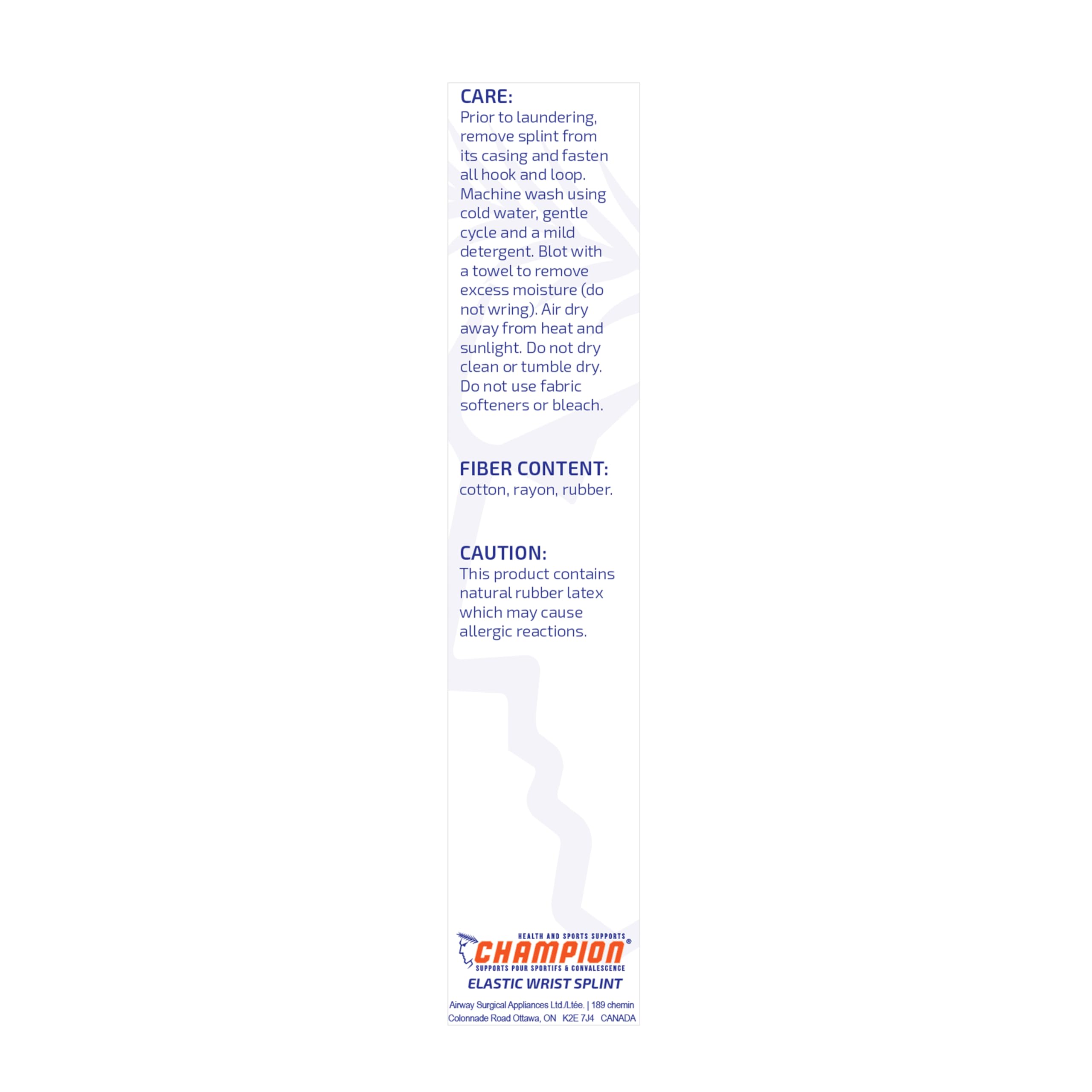 Champion Wrist Splint, Wrap Style, Elastic Knit, Left Hand, Small
