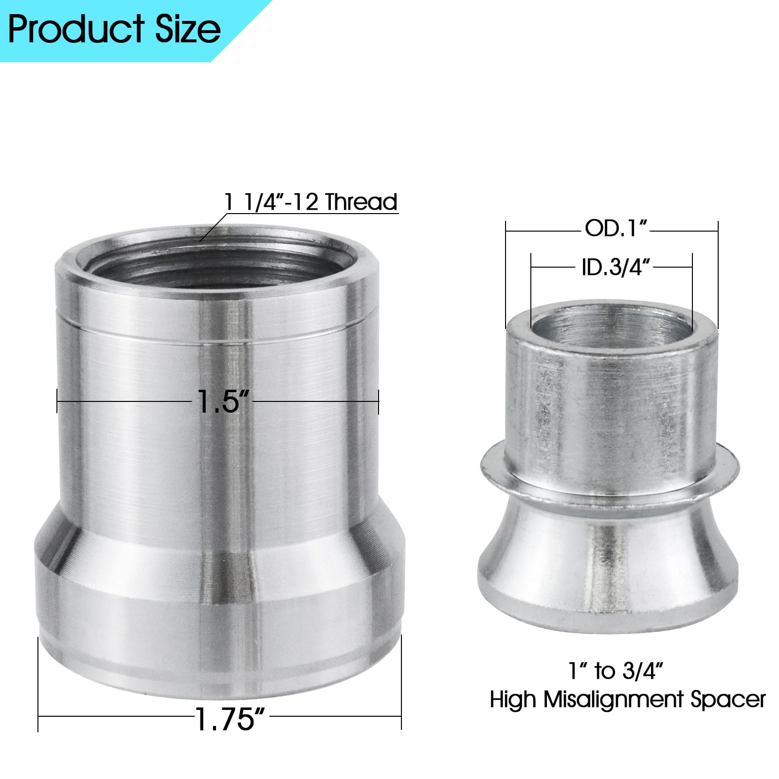 5/8 Rod High Misalignment Spacers Heim Joint Upgrade 3/4 To 5/8