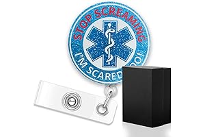 Paramedic Accessories: Retractable Blue Glitter Badge Reel with Clip for Nurses Medical...