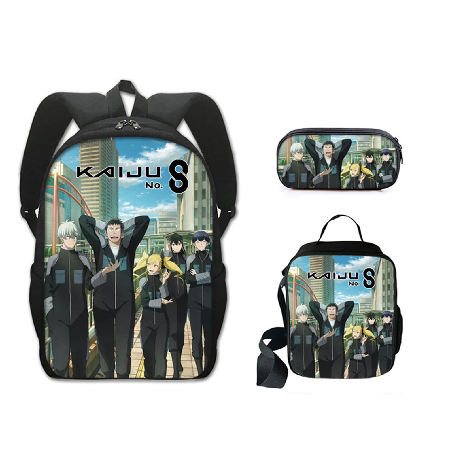 ISaikoy 3 in 1 Anime Kaiju No. 8 Backpack Hibino Kafka Bookbag Satchel Daypack School Bag 14