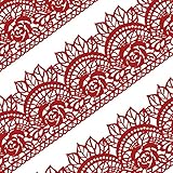 Funshowcase Large Pre-Made Ready to Use Edible Cake Lace Rose Scallop Red 14-inch 10-piece Set