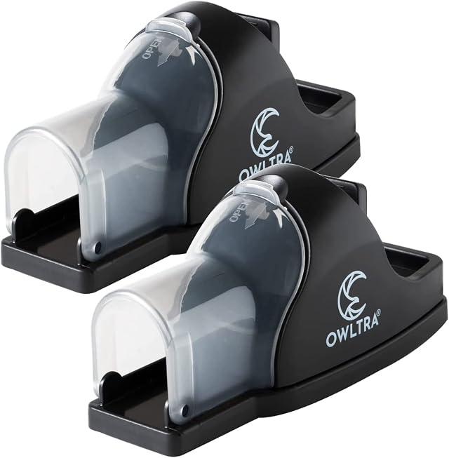 OWLTRA in- Outdoor Safe Tunnel Snap Mouse Trap 2PCS Instant Eliminate Rodent Snap Trap with Clear Tunnel Entry