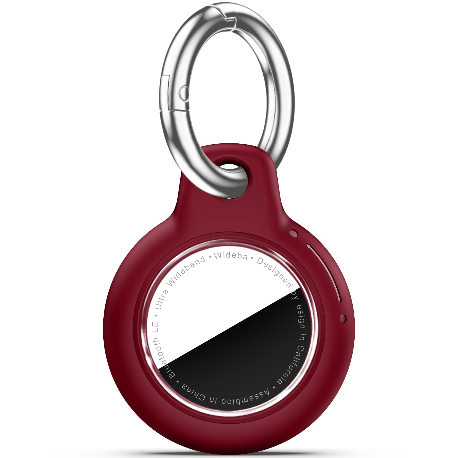 for Apple AirTag 2nd &amp; 1st Gen, Waterproof Case for AirTag Holder Keychain,GPS Tracker Cover for Dog,Car Key,Luggage-D7-Wine Red