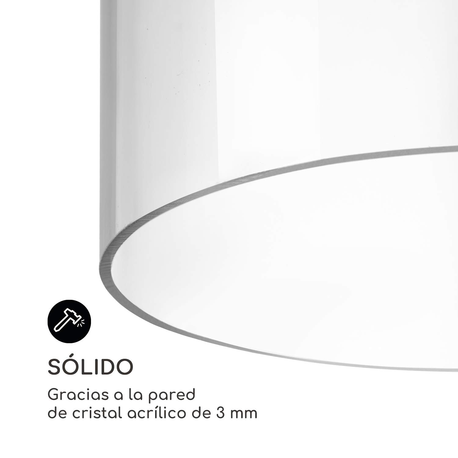 blumfeldt Skydive - Torre para Peces, Columna de Cristal acrílico, Base de Metal, Resistente Intemperie, Protección Rayos UV, Efecto Aumento, Pared 3mm Grosor, 20cm diámetro, 127cm Alto, Transparente