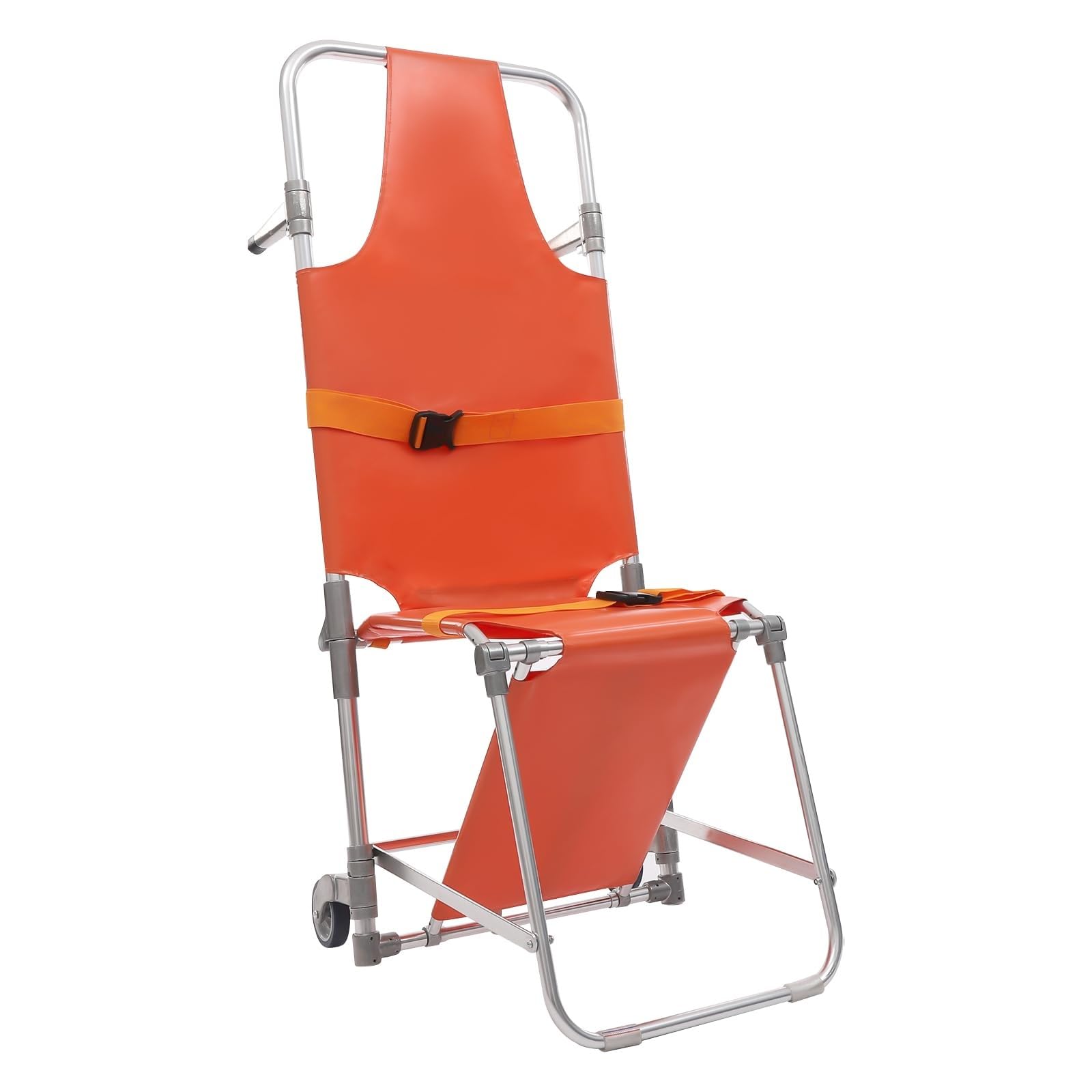 Emergency Stretcher Silla de escalera plegable con 2 ruedas, camilla médica, camilla de rescate de emergencia, camilla de silla plegable de aluminio, para escalera de evacuación de bomberos