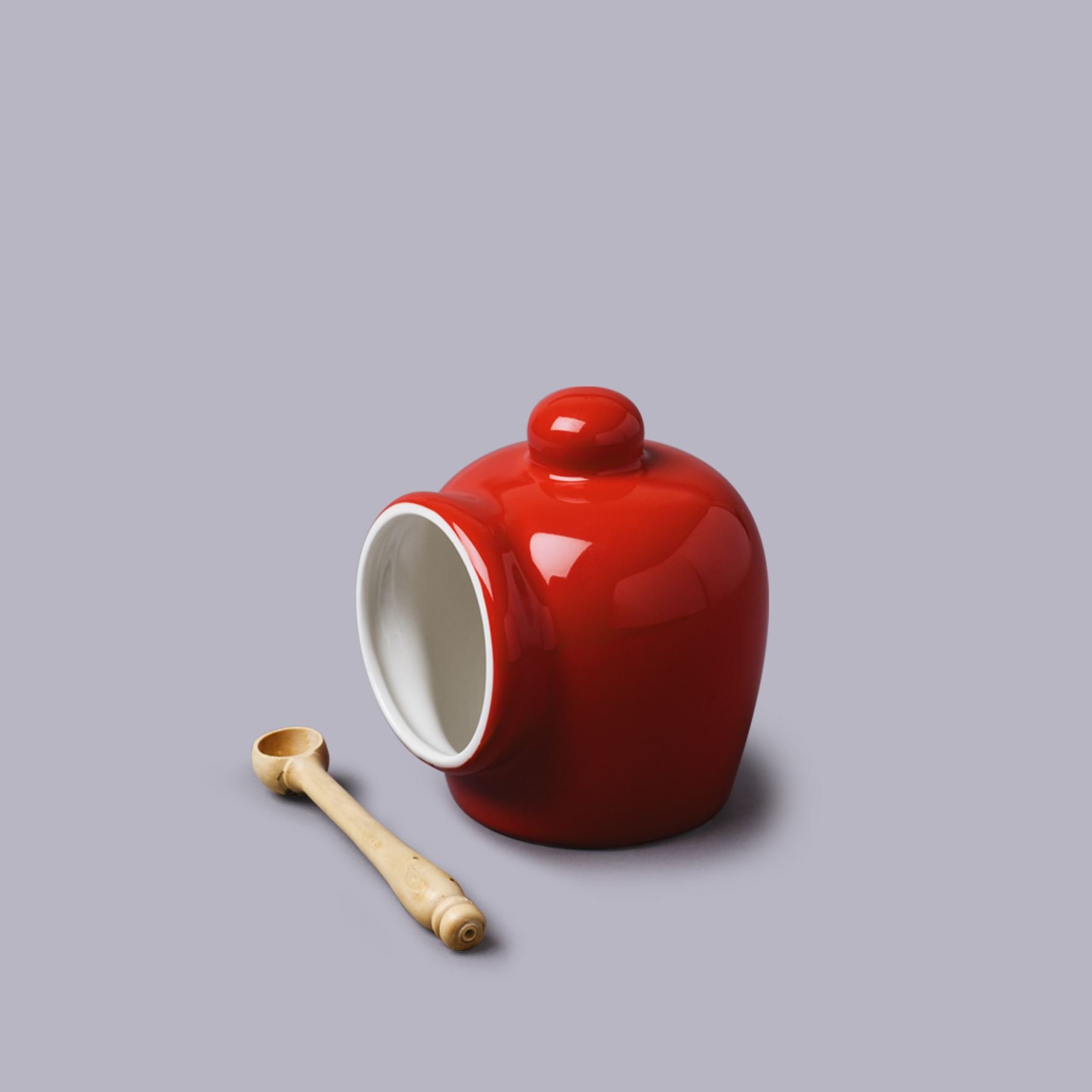 Cks Red Salt Storage Pig With Spoon - Novelty/Whimsical Spice Pig Container