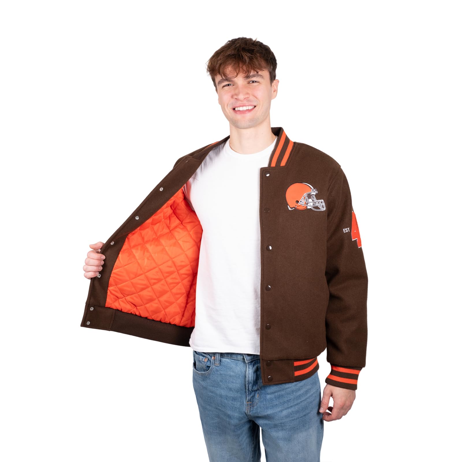 Ultra Game Mens NFL Official Classic Varsity Coaches Jacket Coat — image 1