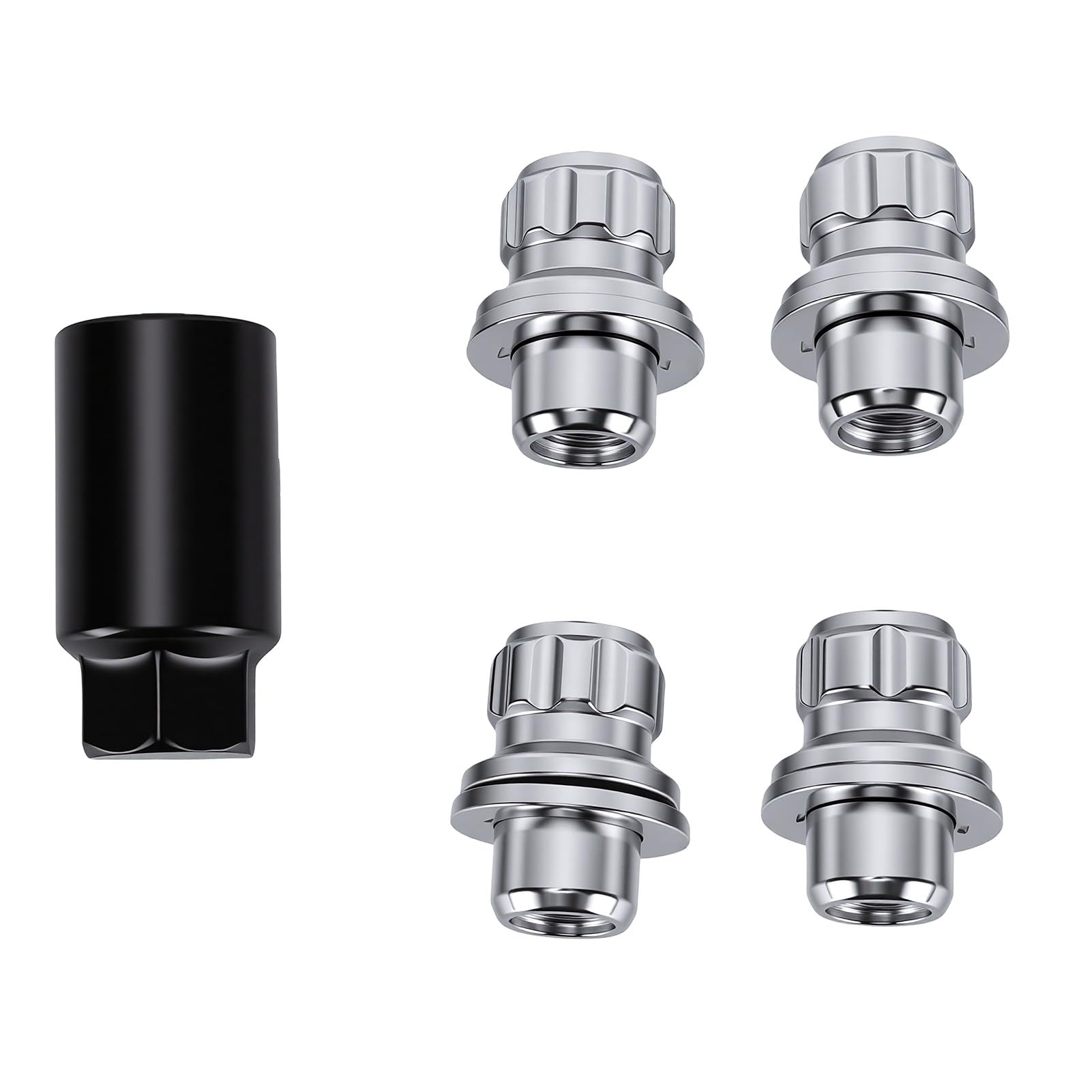 Wheel Lock Lug Nut Set, 12x1.50 Size | Konstrukcja ze stali hartowanej, chromowane wykończenie, bezpieczne dopasowanie, kompatybilne z ą