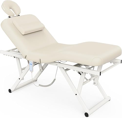 Miniatura 15 de pouseayar Mesa de masaje ajustable con almohada facial y reposacabezas, resistente y sólida, silenciosa y fácil de ajustar para mesa de tratamiento,