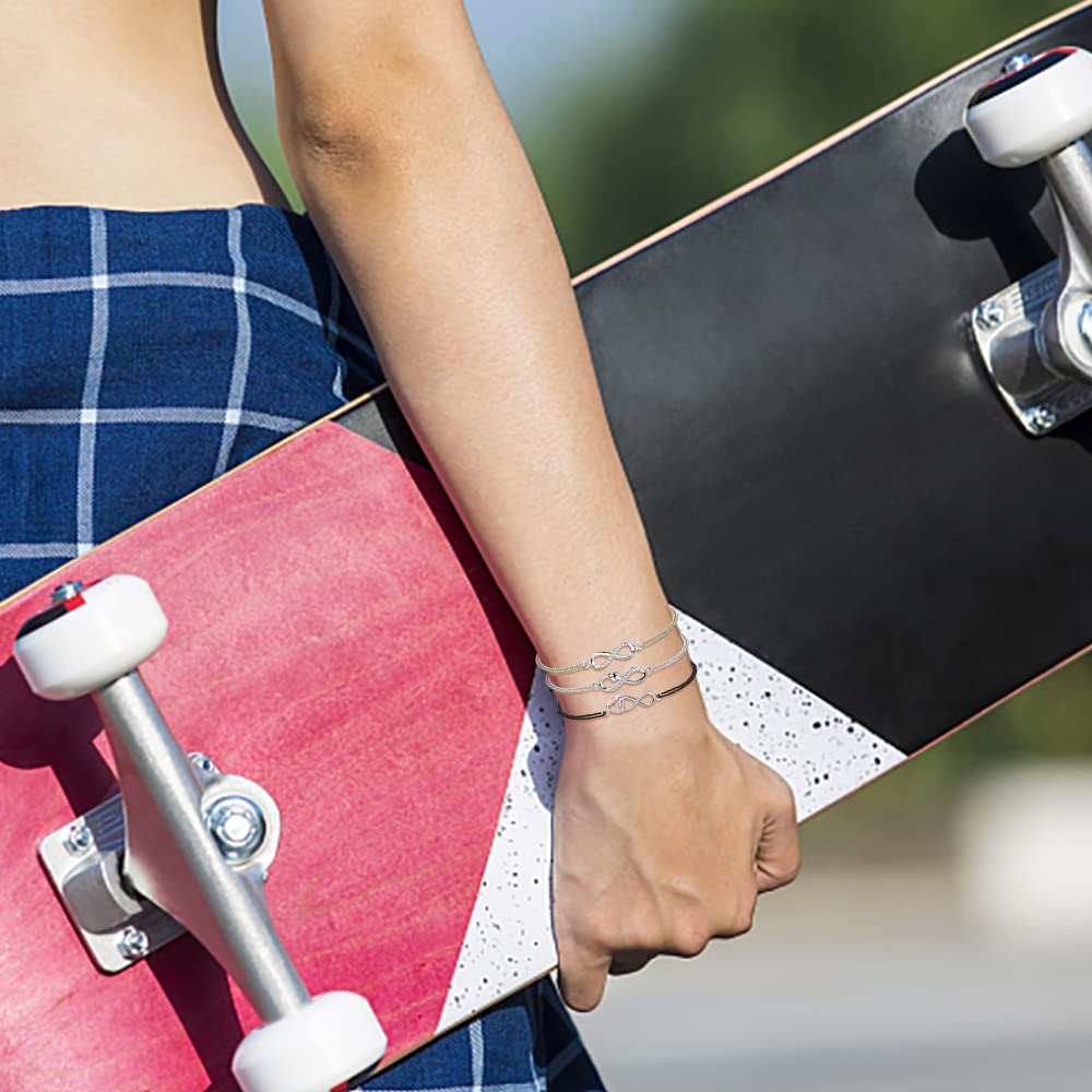 F.ZENI Braccialetti da donna in argento 925 braccialetti infinito con brillanti zirconi amore per sempre braccialetti per regalo gioielli per ragazze con confezione regalo