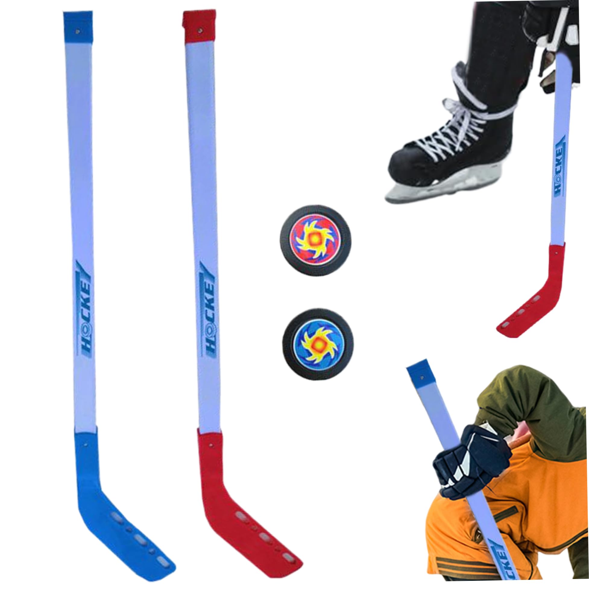 Kit De Hockey Débutant PhnkjGh – 2 Crosses 70cm, 2 Balles, ABS, Sac Filet, Pour Enfants, Street Hockey, Intérieur/extérieur