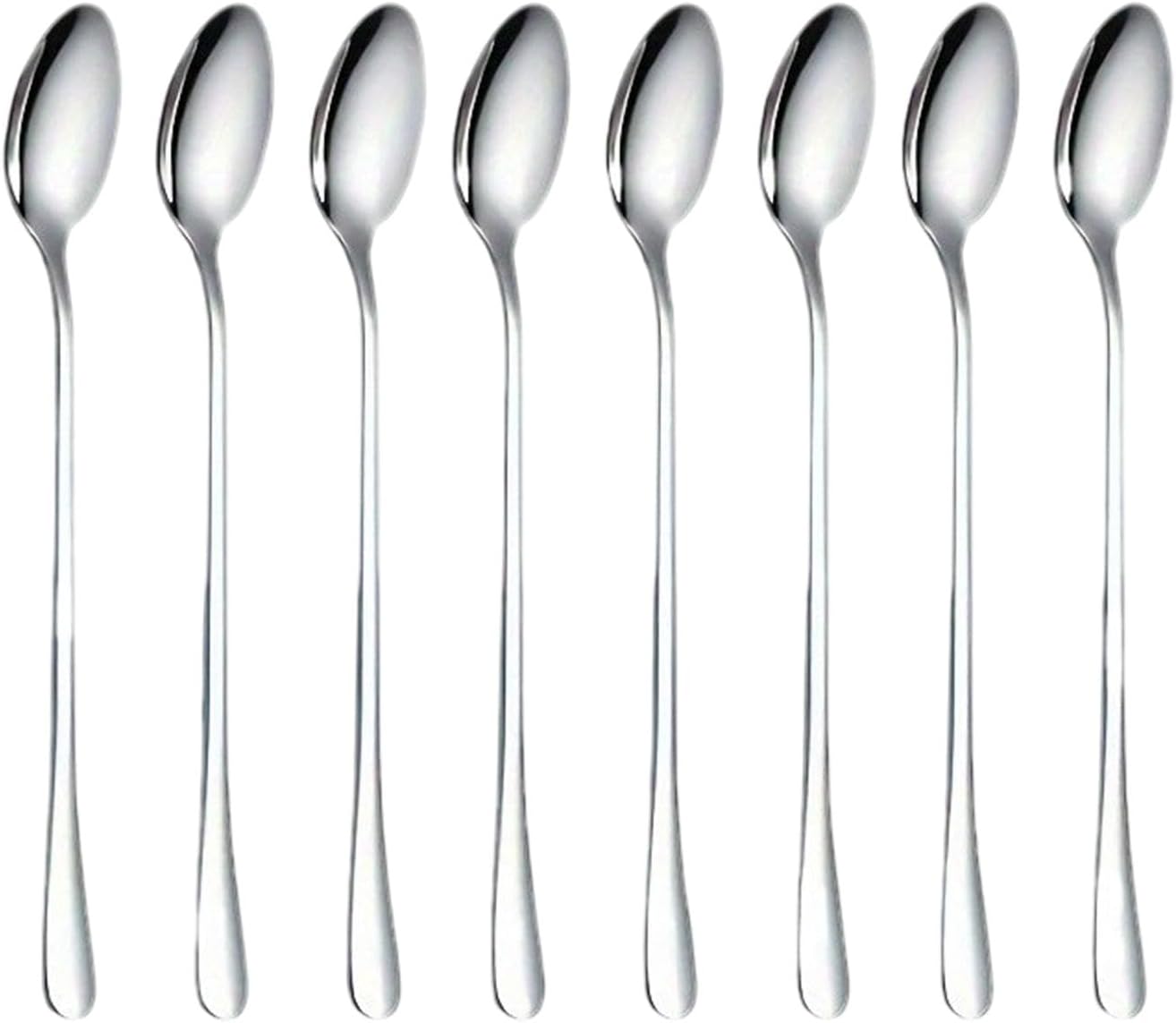 Home Bar Drink Stirrer Tableware Set | Long Spoon | 7.87in Iced Teaspoon | Long Handle Stirring Spoon | 8x Ice Tea Spoons | Long Stainless Steel | Tableware Set for Ice Cream Dessert Cocktail Drinks |