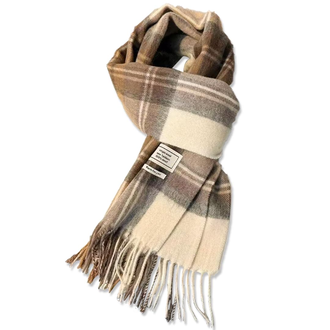 Weximil 100% Australian Wool Cashmere Scarf Knitted Soft Warm Neckwear for Women and Men 003