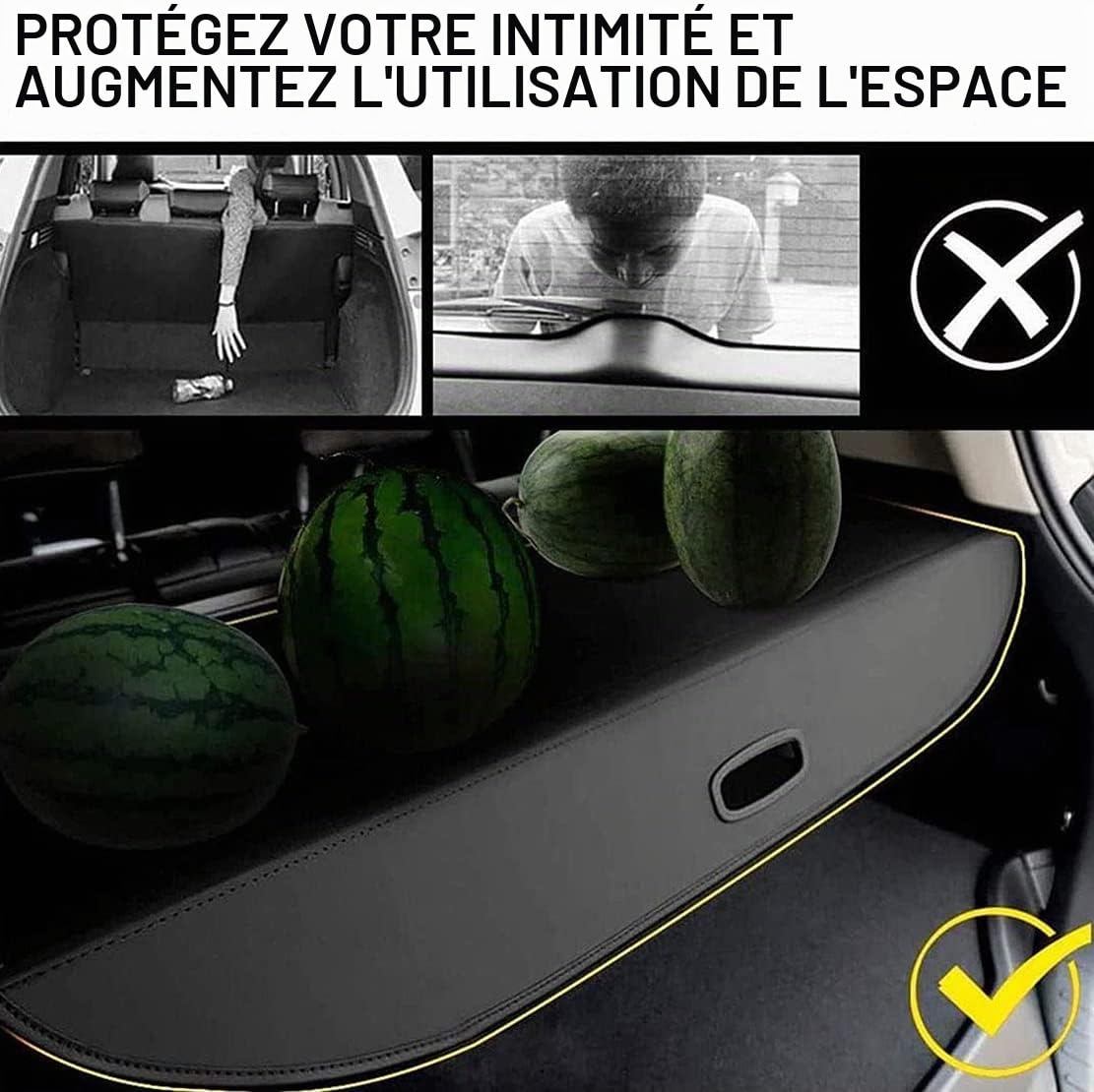 Voiture Étagère Coffre Arrière Rétractable pour Jeep Grand Cherokee 2011-2016 Cache Bagages Housse Colis Cargo Rangement Partition Bouclier Couverture Accessoire