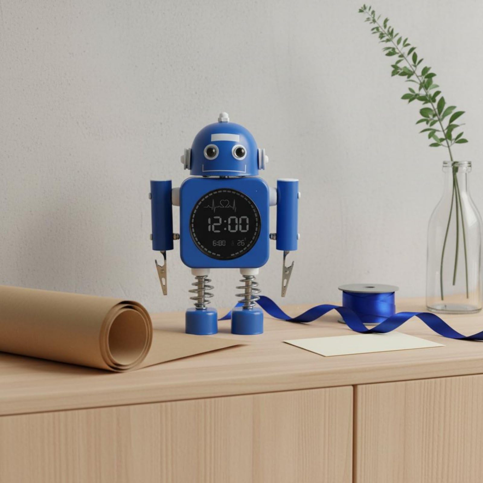 Reloj Despertador Infantil Reloj Digital Despertador Reloj de Mesa Despertador de Noche Reloj de Cabecera con Pantalla Clara y Luz Nocturna Materiales, Azul Claro