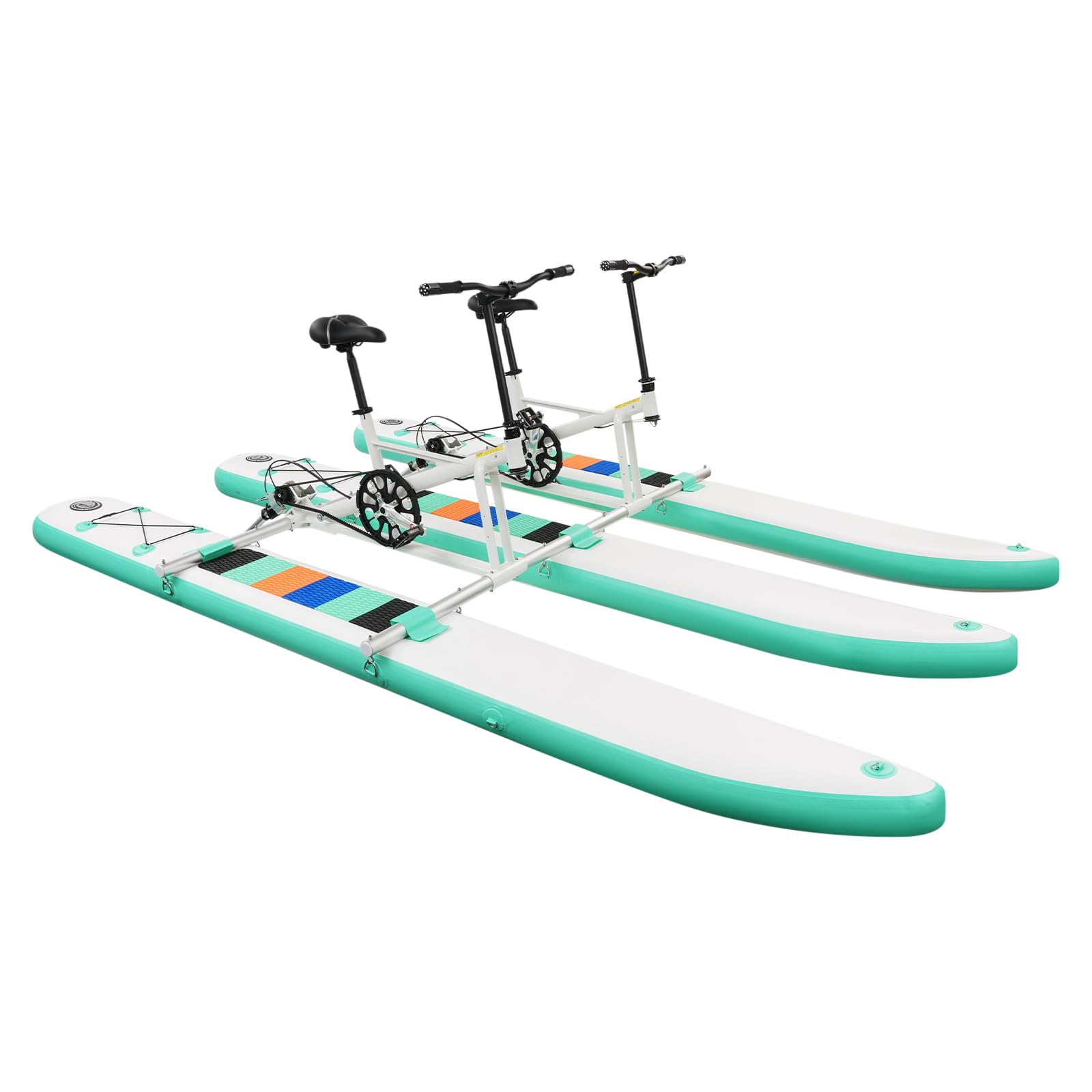Bicicleta de agua para 2 personas, inflable con una capacidad de carga de 180 kg, barco inflable de dos plazas con asientos ajustables, bote inflable a pedales