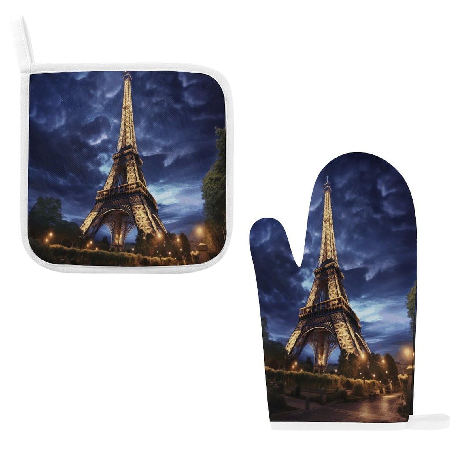 Fantasy Eiffel Tower Oven Mitts and Pot Holders Sets