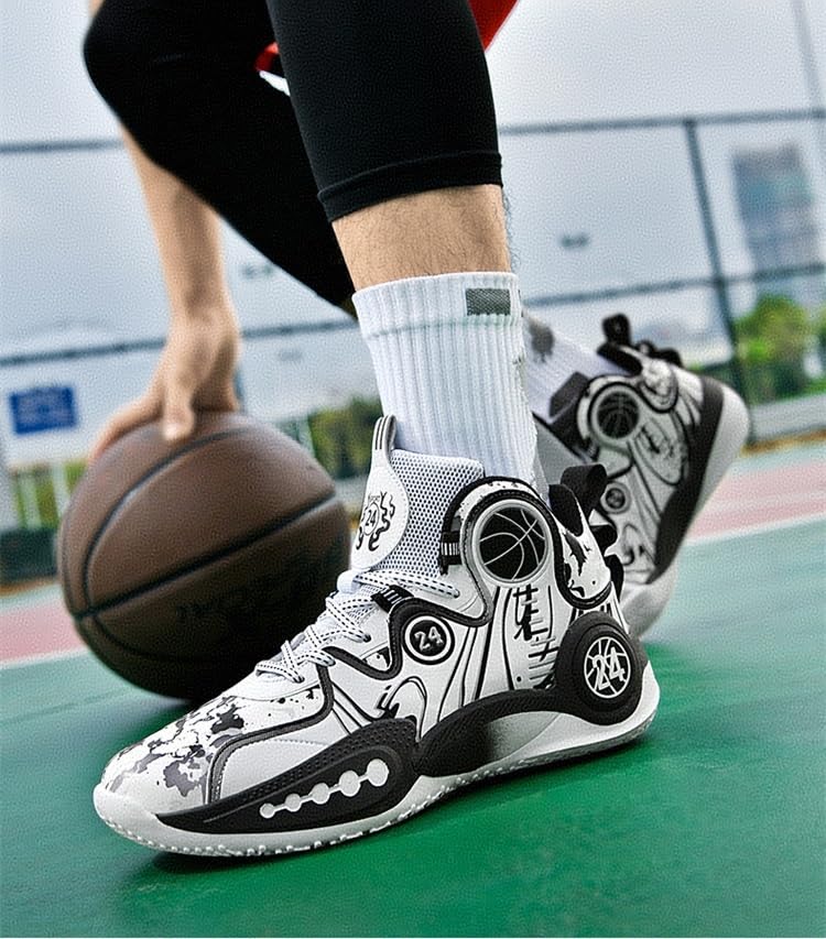 Scarpe da Basket Alte da Uomo, Leggere, Antiscivolo, Resistenti all'Usura, ammortizzanti, con Grip, Scarpe Sportive da Allenamento