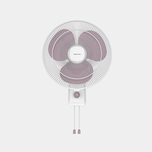 Bajaj Robusto 400MM Oscillating Wall Fan for Home | DuraBreezeTM Technology | Surge Protection | 100% Copper Motor | High Air Delivery | Modern D?cor | 3 Years Warranty?Lavender & White?