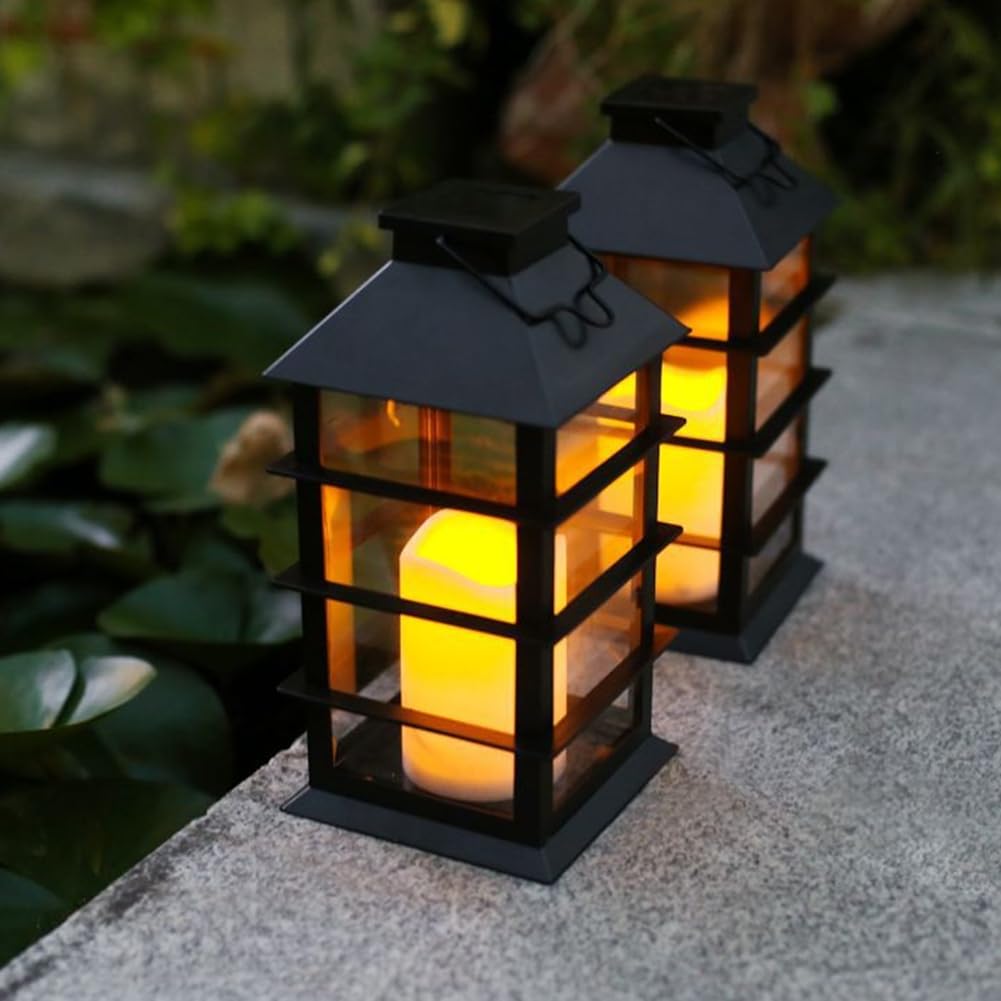 Farolillos Solares Decorativos para Jardín Al Aire Libre, 2 Unidades, LED, Sin Llama, para Colgar en la Mesa, en el Patio o en la Fiesta.