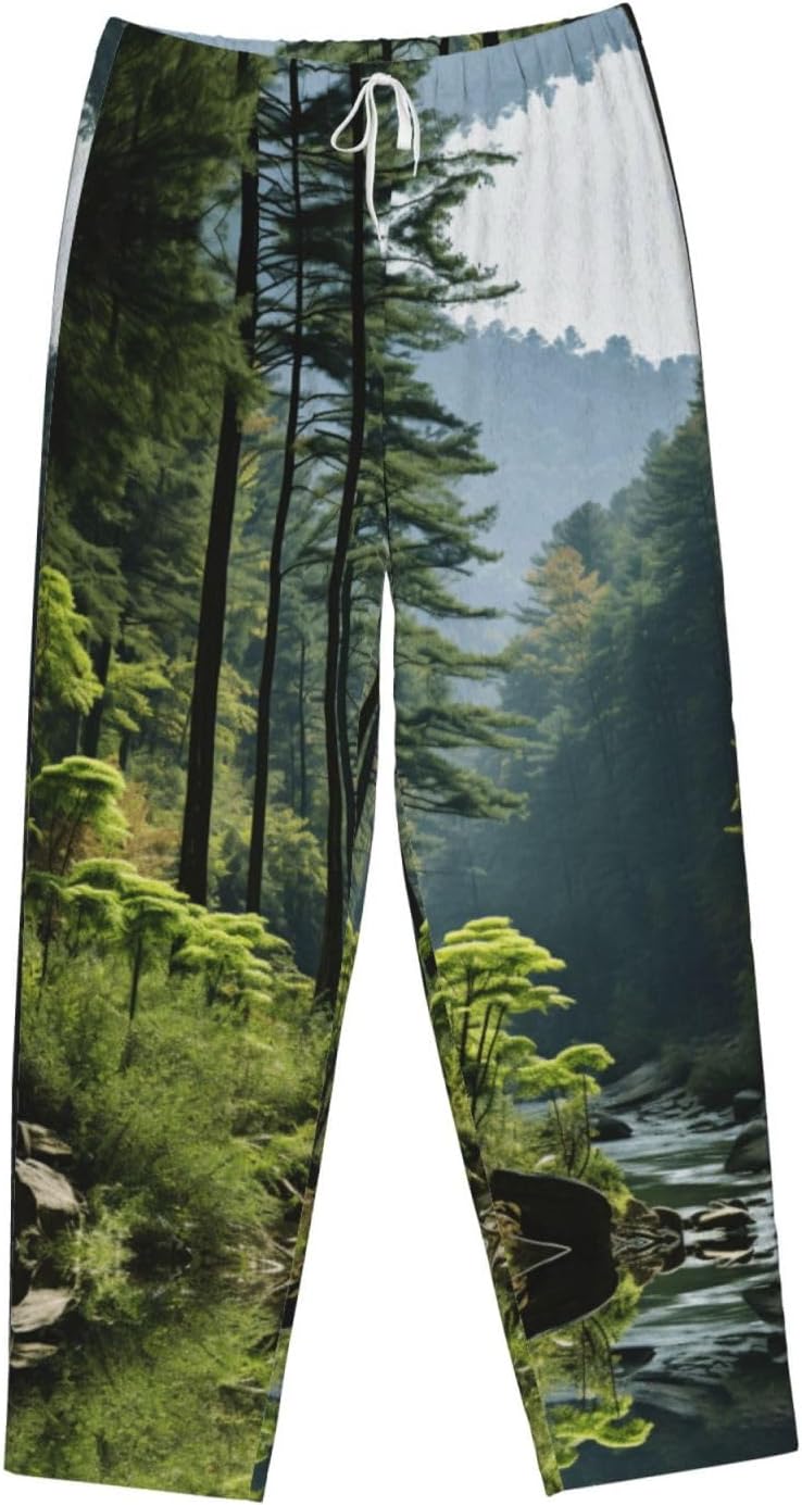 Tree Print Cozy Women'S Flannel Pajama Pants,Perfect For Christmas And Everyday Comfort
