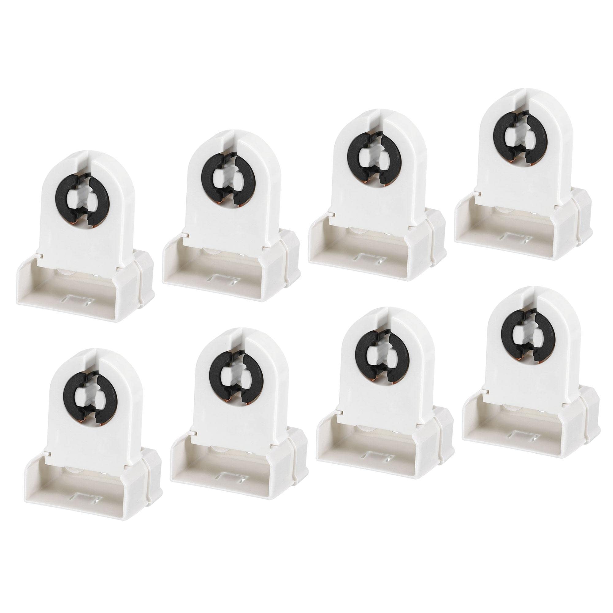 sourcing map T8 Lamp Holder Socket Non-Shunted Light Holder 33x26x43mm for LED Fluorescent Tube, Pack of 12