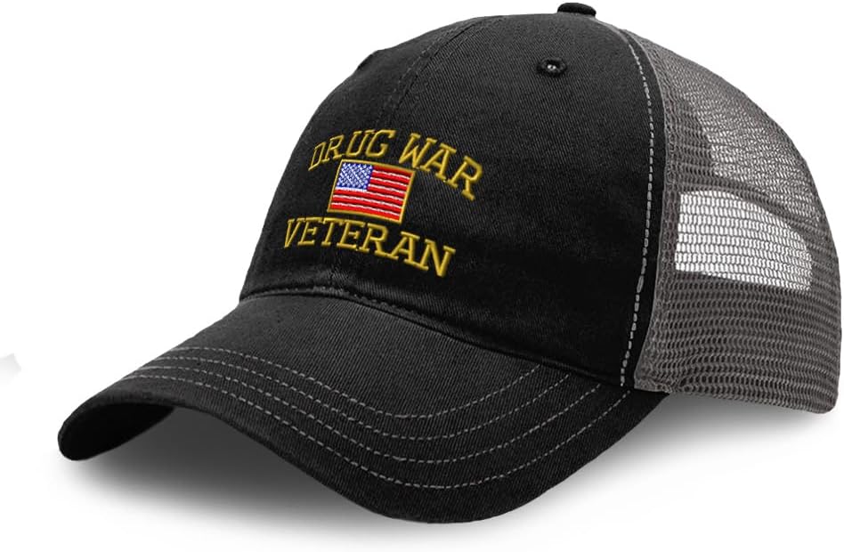 Richardson Soft Mesh Cap Hat Embroidered American Veteran Drug War A Embroidery Cotton