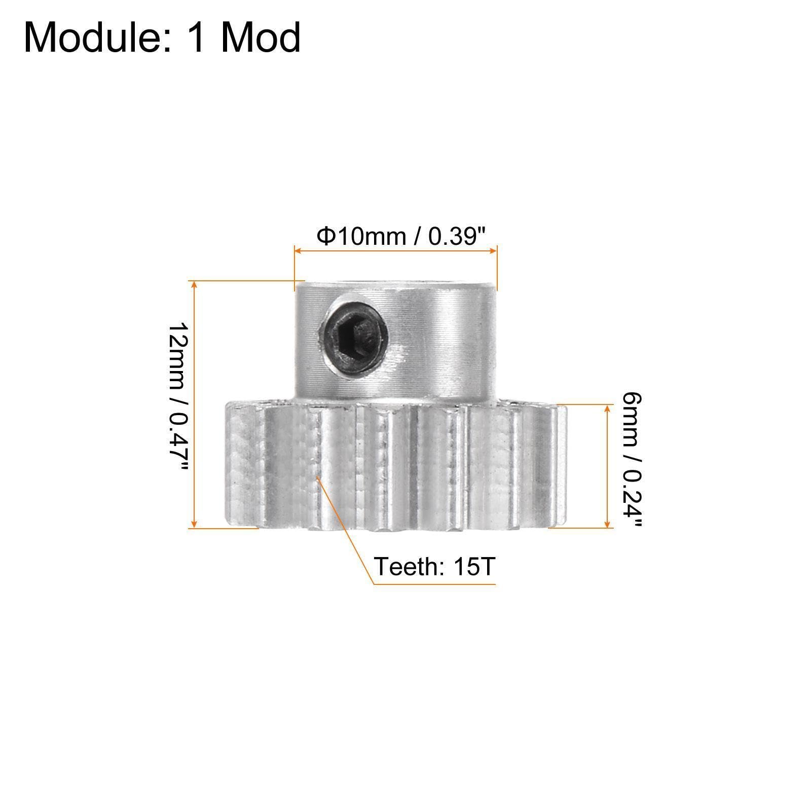 Tool Parts and Accessories Step Spur Gear 5mm Inner Aperture 15T 1 Module Aluminum Motor Gear (#CN-140824-14815)